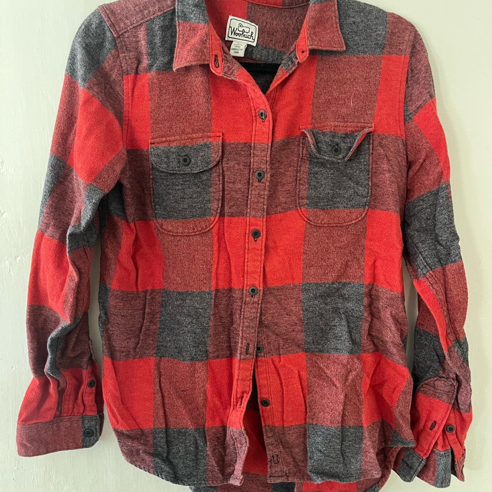 Woolrich Red and Gray Plaid Shirt